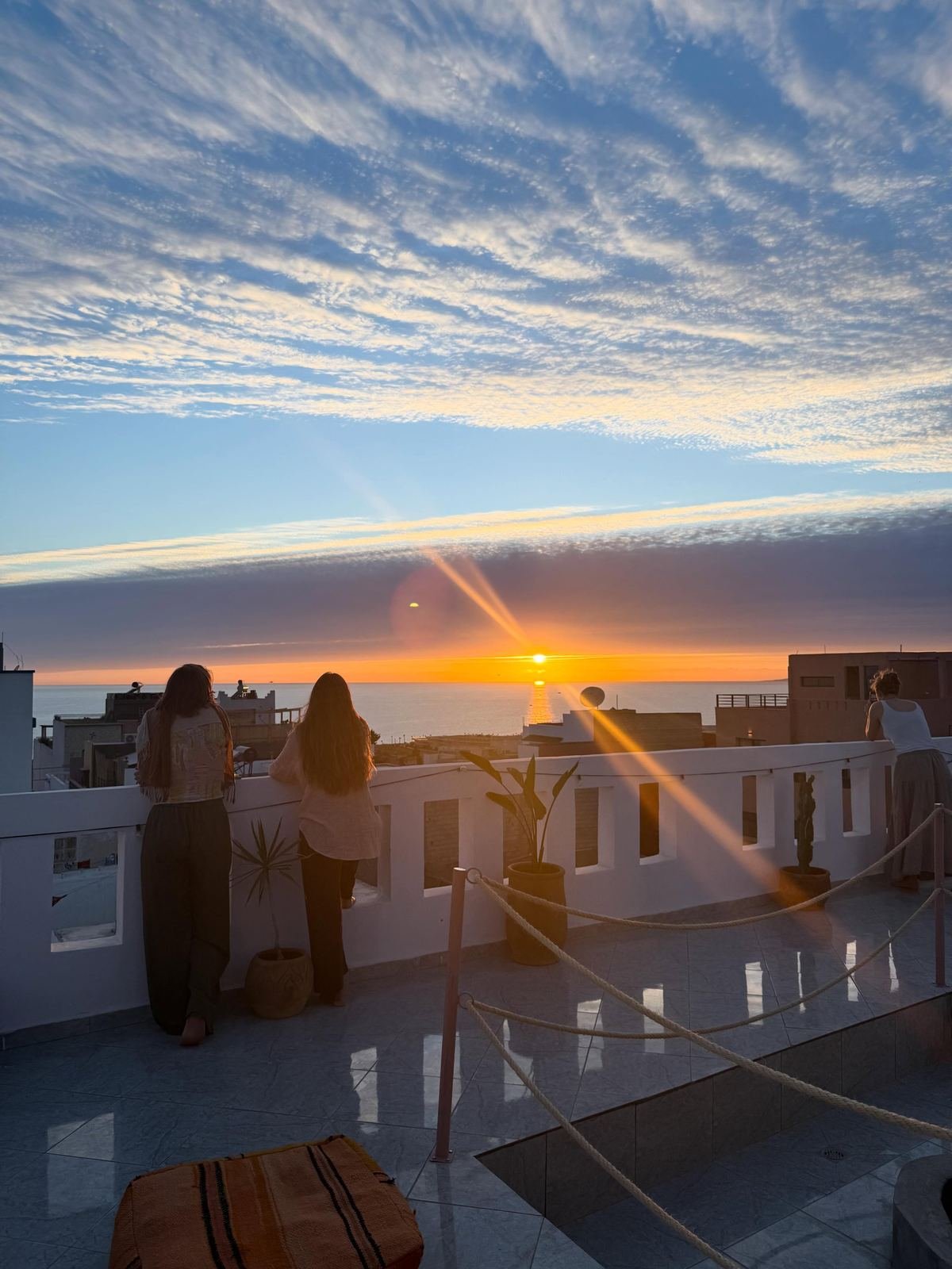 Coucher de soleil depuis le rooftop
